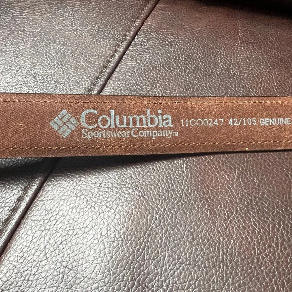 Columbia VTG Leather Belt w/ Embroidery‎